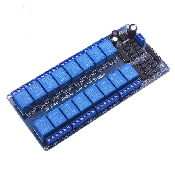 Módulo de relé de 16 canais dc 12v com optoacoplador lm2576 para arduino diy kit