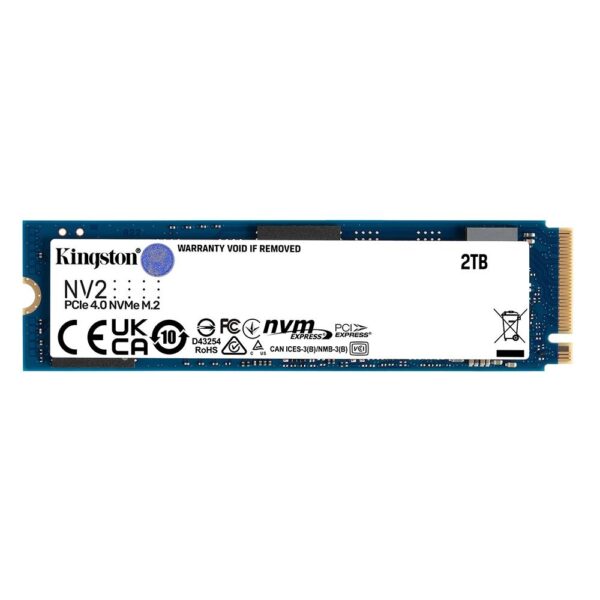 HD SSD Kingston NV2 2 TB, M.2 2280 PCIe, NVMe, Leitura: 3500 MB/s e Gravação: 2800 MB/s - SNV2S/2000G - Image 2