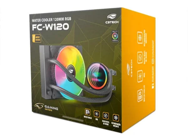 Water Cooler FC-W120RGB Preto C3Tech Gaming - Image 2