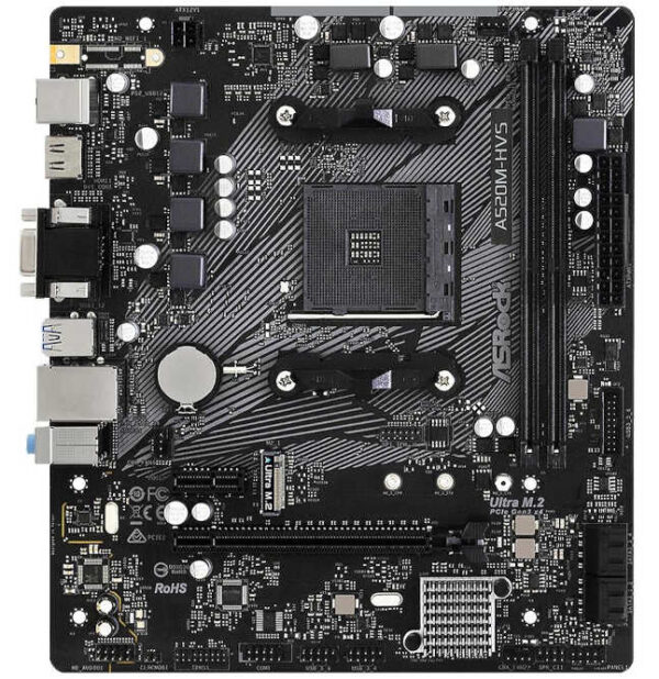 Placa-Mãe ASRock A520M-HVS, AMD AM4, Micro ATX, DDR4 - Image 2