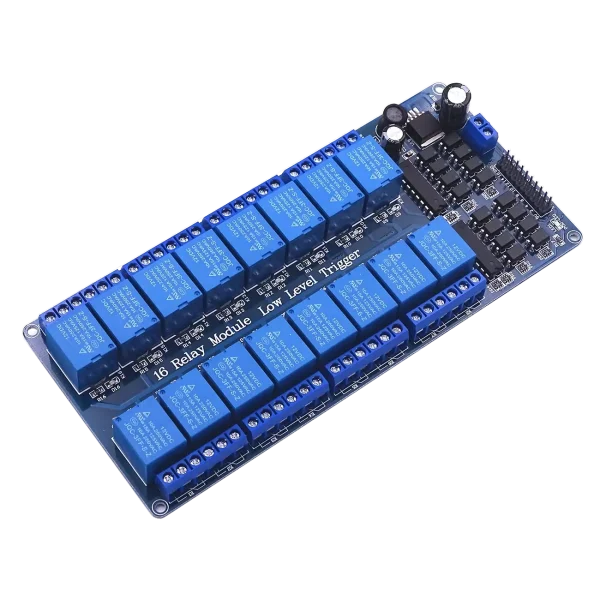 Módulo de relé de 16 canais dc 12v com optoacoplador lm2576 para arduino diy kit