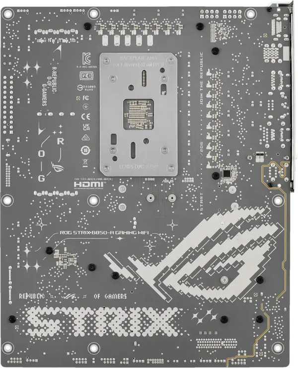 Placa mãe ASUS ROG STRIX B850 Wifi, AM5, Bluetooth, Wi-fi, DisplayPort, HDMI, Branco - Imagem 2
