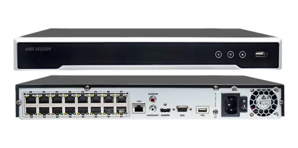 Gravador Digital de Imagem DS-7616NI-Q2/16P, NVR, 16CH, PoE, 4K, HDMI, VGA