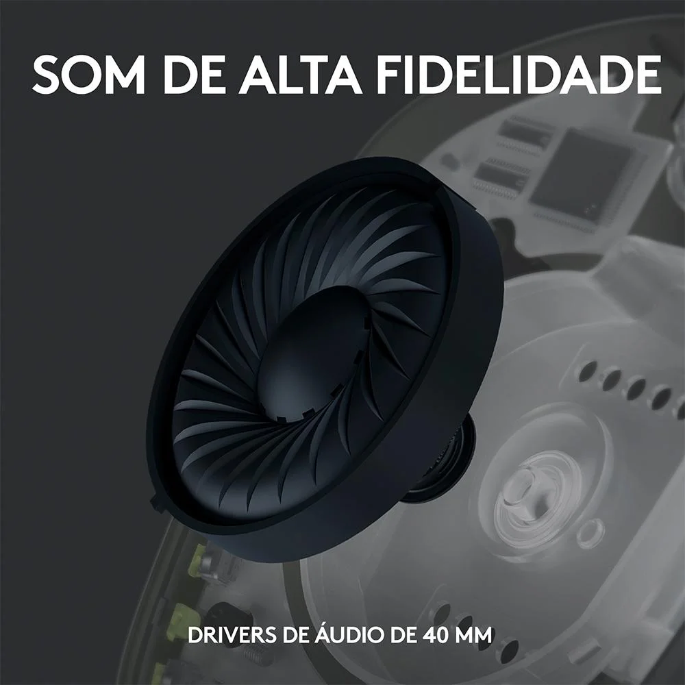 Headset Gamer Sem Fio Logitech G435 Preto - Imagem 3