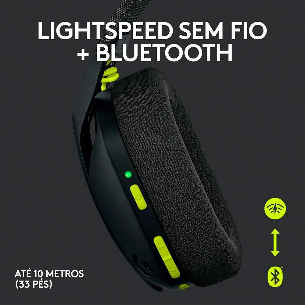 Headset Gamer Sem Fio Logitech G435 Preto - Imagem 2