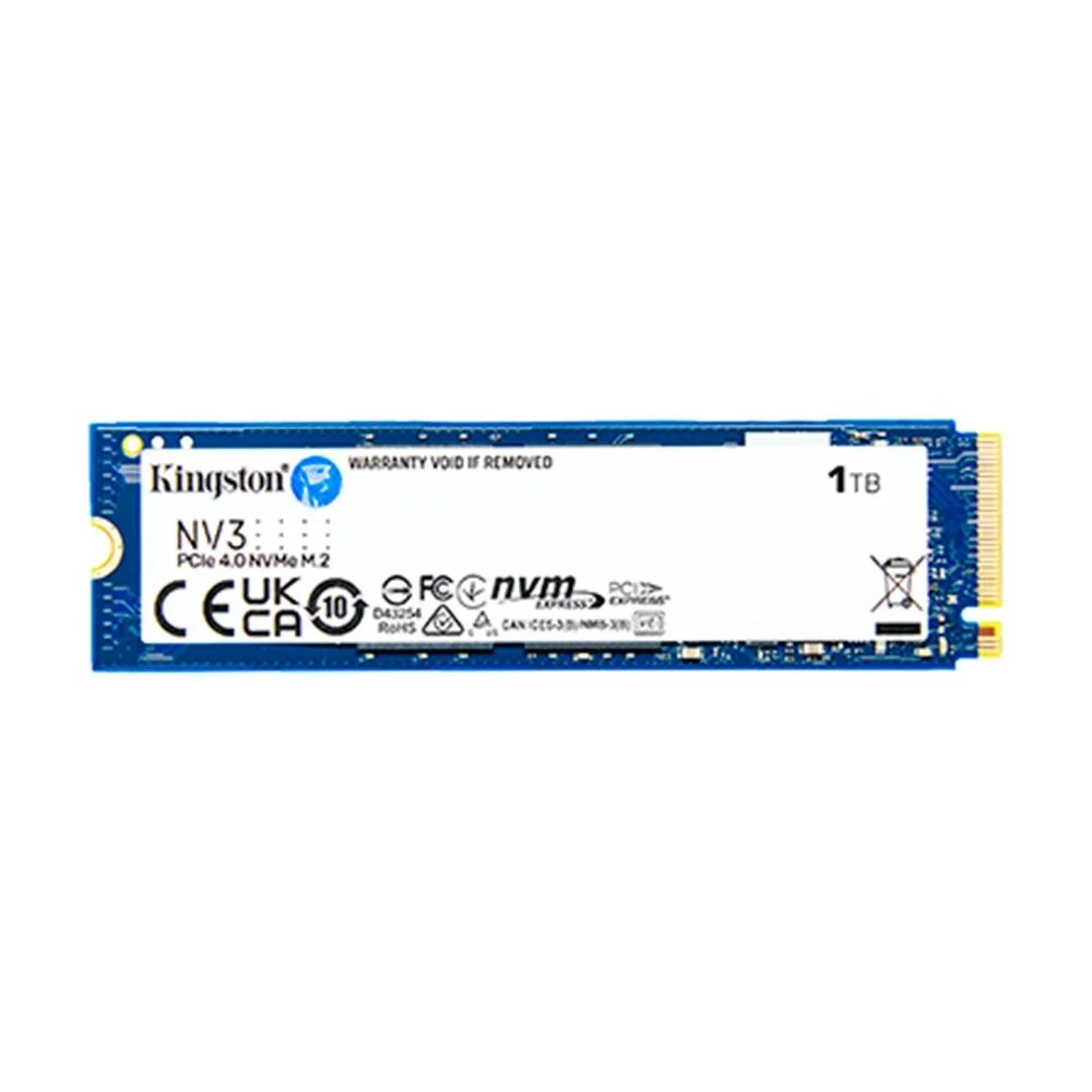 HD SSD Kingston NV3, 1 TB, M.2 2280, PCIe 4.0 x4, NVMe, Leitura: 6000 MB/s, Gravação: 4000 MB/s, Azul - SNV3S/1000G - Imagem 2