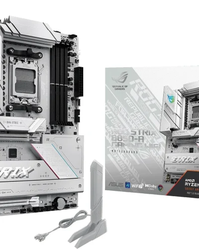 Placa mãe ASUS ROG STRIX B850 Wifi, AM5, Bluetooth, Wi-fi, DisplayPort, HDMI, Branco - 0001