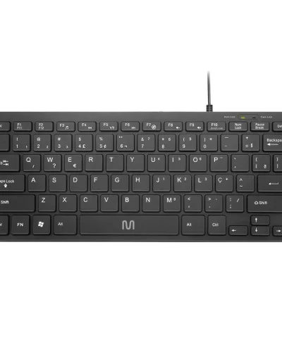 Teclado Com Fio Mini Multimídia Conexão USB Cabo de 150cm Teclas Chocolate Preto - TC154 - 0001